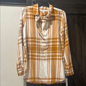 J. Crew Orange Plaid Button-Up Shirt